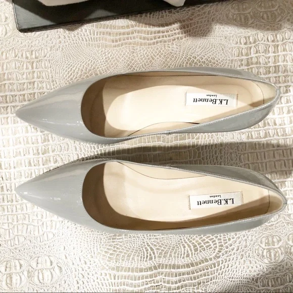 LK Bennett Gray Patent Leather Heels - Picture 2 of 5